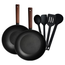 DELLAGO Oil Master 電磁爐平底鍋 28cm + 炒鍋 28cm + 廚具4件組