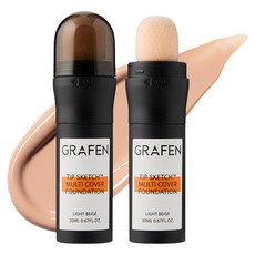 그라펜 팁 스케치 멀티 커버 파운데이션 20ml, 21호 라이트 베이지, 1개