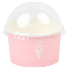 아이엔피 파스텔컬러 젤라또 컵용기 120ml 80p + 돔형 무타공 뚜껑 100p 세트 핑크, 1세트