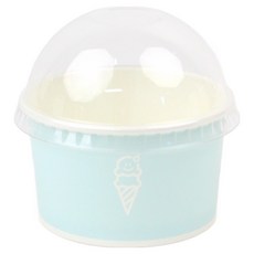 아이엔피 파스텔컬러 젤라또 컵용기 120ml 80p + 돔형 무타공 뚜껑 100p 세트 블루, 1세트
