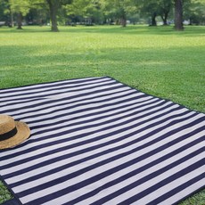 (주)더해피 접이식 피크닉 매트, 10 스트라이프 네이비