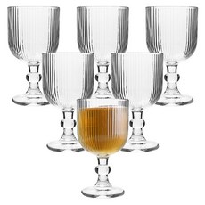 델리 플리츠 고블렛잔 370ml K291B, 투명, 6개