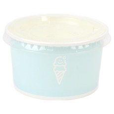 아이엔피 파스텔컬러 젤라또 컵용기 120ml 80p + 평면 무타공 뚜껑 100p 세트 블루, 1세트