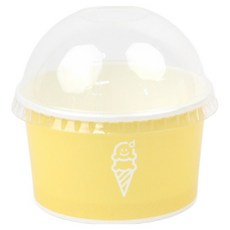아이엔피 파스텔컬러 젤라또 컵용기 120ml 80p + 돔형 무타공 뚜껑 100p 세트 레몬, 1세트