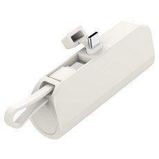 힙스터 도킹형 보조배터리 5000mAh C타입 C타입 스트랩, 아이보리, MOPB-R5-CHL