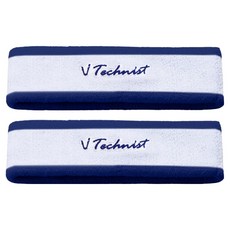 테크니스트 스포츠 머리밴드 TNA6502, WHITE + NAVY, 2개