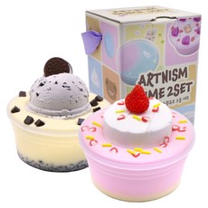 아트니즘 수제 슬라임 스윗듀오 점토 + 선물박스 세트, 혼합색상, 1세트