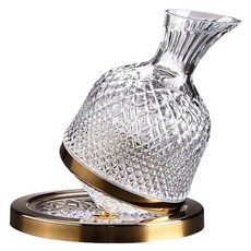 日本 FOREVER 玻璃旋轉醒酒器 + 底座 金色, 1個, 1.3L