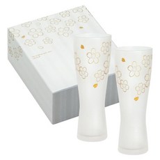 ADERIA 日本製 金彩櫻花啤酒杯對杯組 415ml, 1套