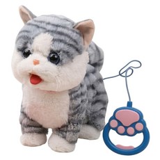 PLAYFUL TOYS 頑玩具 毛絨寵物玩具組, 灰白條紋貓咪, 1套, 27cm