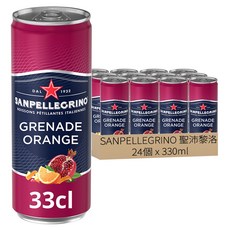 SANPELLEGRINO 聖沛黎洛 氣泡水果飲料 石榴柳橙口味, 24個, 330ml