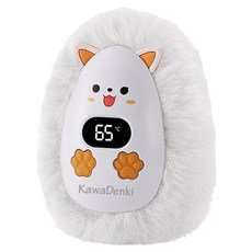 KawaDenki 絨毛暖手寶 KDE-502 白狐 165g, 1個