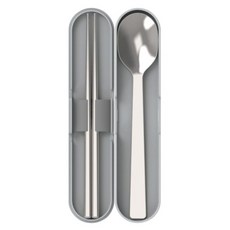 LocknLock 樂扣樂扣 極簡便攜環保餐具3件組, 霧灰色, 1個, 湯匙 + 筷子 + 收納盒