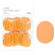 밋즈 딥 클린 저자극 스펀지 20p, 1개, 살구색