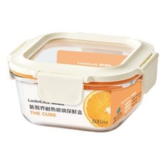 LocknLock 樂扣樂扣 新視界正方形耐熱玻璃保鮮盒 白色, 1個