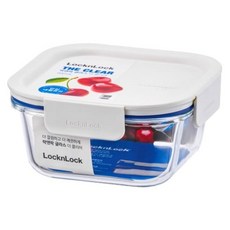 LocknLock 樂扣樂扣 新美學正方形耐熱玻璃保鮮盒 白色, 1個