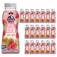 퀘이커 마시는 오트밀 오트 딸기, 50g, 20개