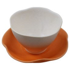 달소금 국산 도자기 과일 꽃잎찻잔세트, 오렌지, 1세트