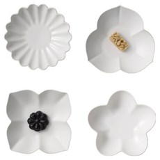 쓰임 화반 앞접시 4종 세트 130 x 130 mm, 화반 4종세트, 화이트, 1세트, 접시 4종