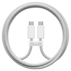 아이좀비 C타입-C타입 PD 초고속 패브릭 케이블 60W, 화이트, 1개, 2m