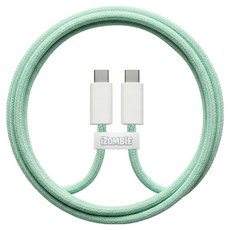 아이좀비 C타입-C타입 PD 초고속 패브릭 케이블 60W, 민트, 1개, 1m