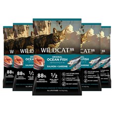 와일드캣88 오리지널 오션 피쉬 샘플 건식사료, 40g, 5개, 연어+흰살생선