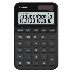 CASIO 卡西歐 12位數計算機 MS-20YC-BK, 黑色, 1個