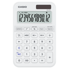 CASIO 卡西歐 12位數計算機 MS-20YC-WE, 白色, 1個