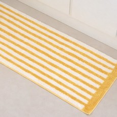 네이쳐리빙 코지 스트라이프 주방 발매트, 옐로우