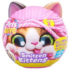 (주)아이비젼 펫얼라이브 스미튼키튼2 움직이는 소리나는 고양이 장난감 인형 작동 완구 리얼펫, 랜덤발송, 1개, 18cm