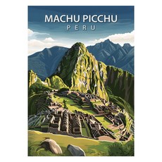 비즈포유 세계 유명 여행지 일러스트 아트포스터 2 Machu Picchu