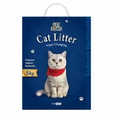 PET SONG 超凝結除味鈉基礦砂貓砂, 5kg, 1個, 無香