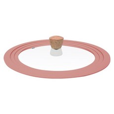 NEOFLAM 多功能矽膠鍋蓋 木紋蓋珠, 粉色, 1個