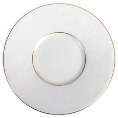 JL COQUET(제이엘꼬께) 인디언느 하프패턴 화이트골드 브레드버터 접시, 화이트 + 골드, 1개