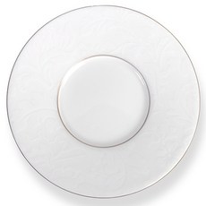 JL COQUET(제이엘꼬께) 인디언느 하프패턴 화이트플래티넘 브레드버터 접시, 화이트 + 플래티넘, 1개