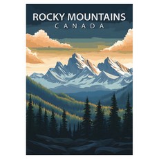 비즈포유 세계 유명 여행지 일러스트 아트포스터 13 Rocky Mountains