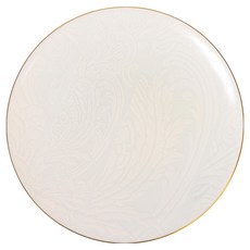 JL COQUET(제이엘꼬께) 인디언느 풀패턴 화이트골드 디저트 접시, 화이트 + 골드, 1개