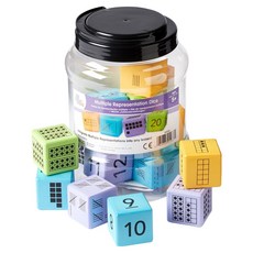 hand2mind Learning Resources 各式基礎數學骰子16件組 IN86889, 1套