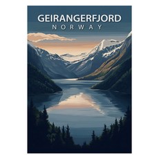 비즈포유 세계 유명 여행지 일러스트 아트포스터 22 Geirangerfjord