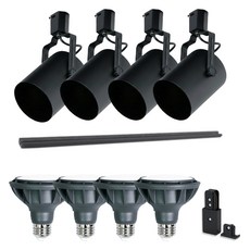 블링라이트 LED 원통형 레일조명 4p 레일 1m 파30 전구 4p KDT-GL, 블랙, 1개