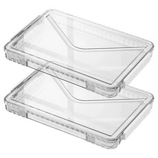 라라공방 투명 심플 휴대용 케이스 보관 수납함 소형, 2개