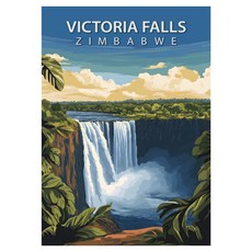 비즈포유 세계 유명 여행지 일러스트 아트포스터 11 Victoria Falls