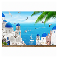 스마일깨비 산뜻한 자연 풍경 스티커 뮤럴 벽지, 타입 M