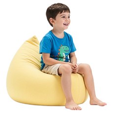 폴리몰리 미니 빈백 등받이 좌식 쿠션 의자 LT201, 버터 옐로우