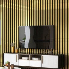 스마일깨비 심플한 두께 2.5mm 3D 홈이 있는 스트라이프 접착식 뮤럴벽지, A