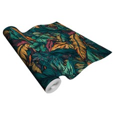 스마일깨비 다양한 유럽 ​​스타일 열대 식물 배경 접착식 벽지, B