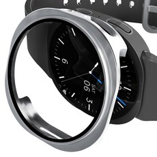 아이엠듀 스마트워치 강화유리 풀커버 하이브리드 케이스, 스틸실버, 1개