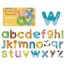 조이키즈 큐티 두조각 자석퍼즐 유아자석퍼즐 26p 세트, 1세트, 알파벳(소문자)