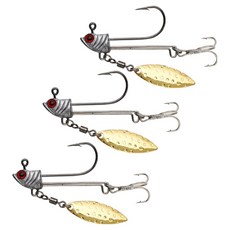 JOHNCOO 汲鉤頭 旋轉亮片 三叉鉤 路亞 魚鉤 金色 JC057