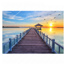 스마일깨비 산뜻한 자연 풍경 스티커 뮤럴 벽지, 타입 D